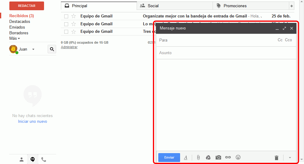 bandeja de entrada de gmail